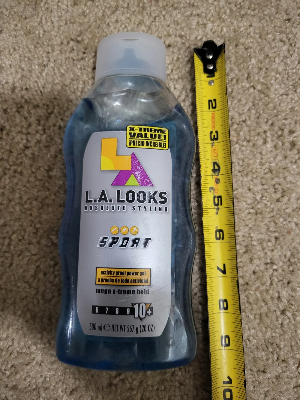 L.A. Looks Sport 10+ Hair Gel 20 oz Original Vintage Silver Label